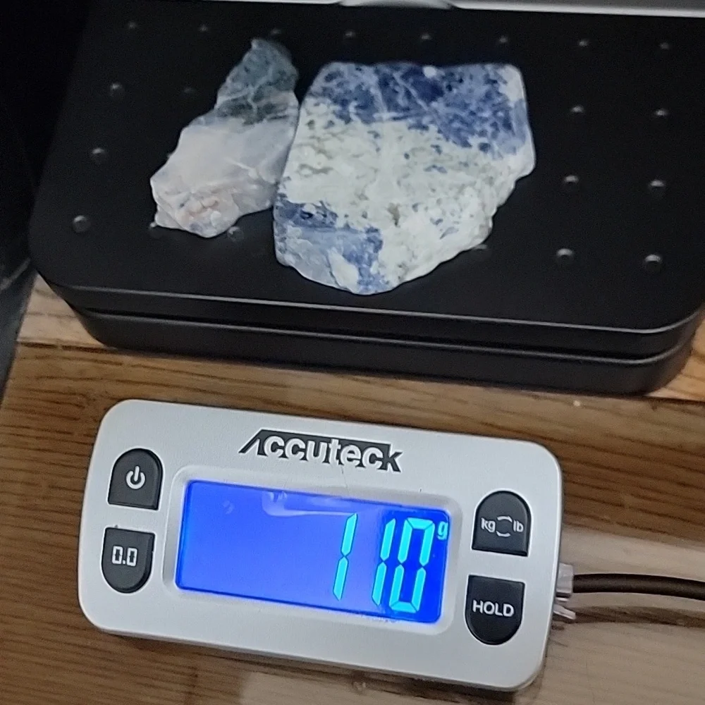 Lot of 2 pieces Raw Slab Blue White Sodalite Gemstone Polished Gemstone
